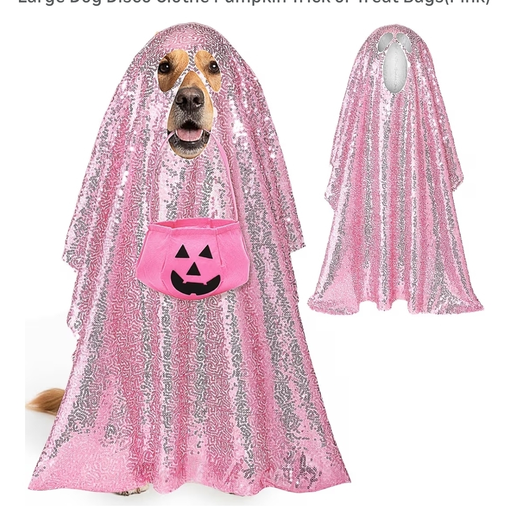 🌟3 For $12 🌟 (No Sparkle) Pink Ghost Costume for Dogs